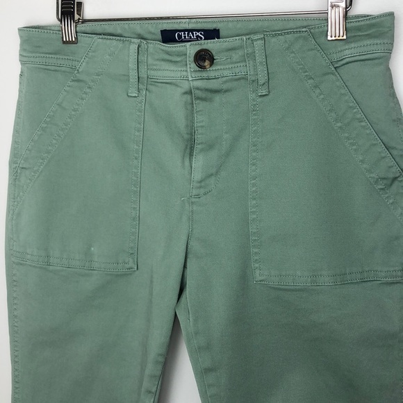 Chaps Sage Green Skinny Casual Ankle Pants Size 6 - Picture 2 of 6